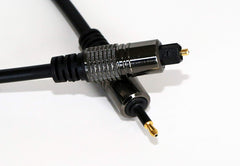 Extreme Audio Premium Quality Gold Plated Toslink to Mini Toslink (SPDIF) Digital Optical Audio Cable with Metal Connectors 3 Feet
